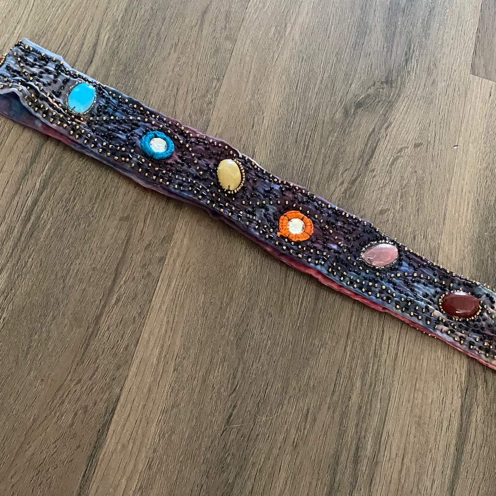 Tribal seed belly dance costume hip Beaded belt with Colorful Stones